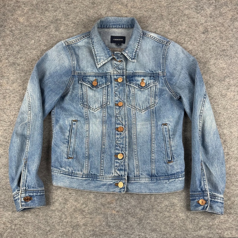 J Crew Denim Jacket Pockets Cotton Blue Womens Small S